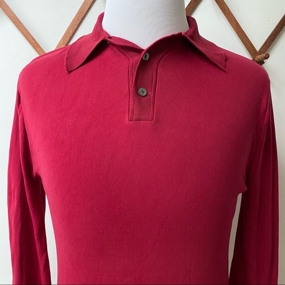 🍄 3/$30 Vintage 1970s Long Sleeve Polo Shirt - Picture 2 of 12